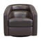 Armen Living Desi Contemporary Swivel Accent Chair in Espresso Genuine Leather LCDSCHES - alternate 2